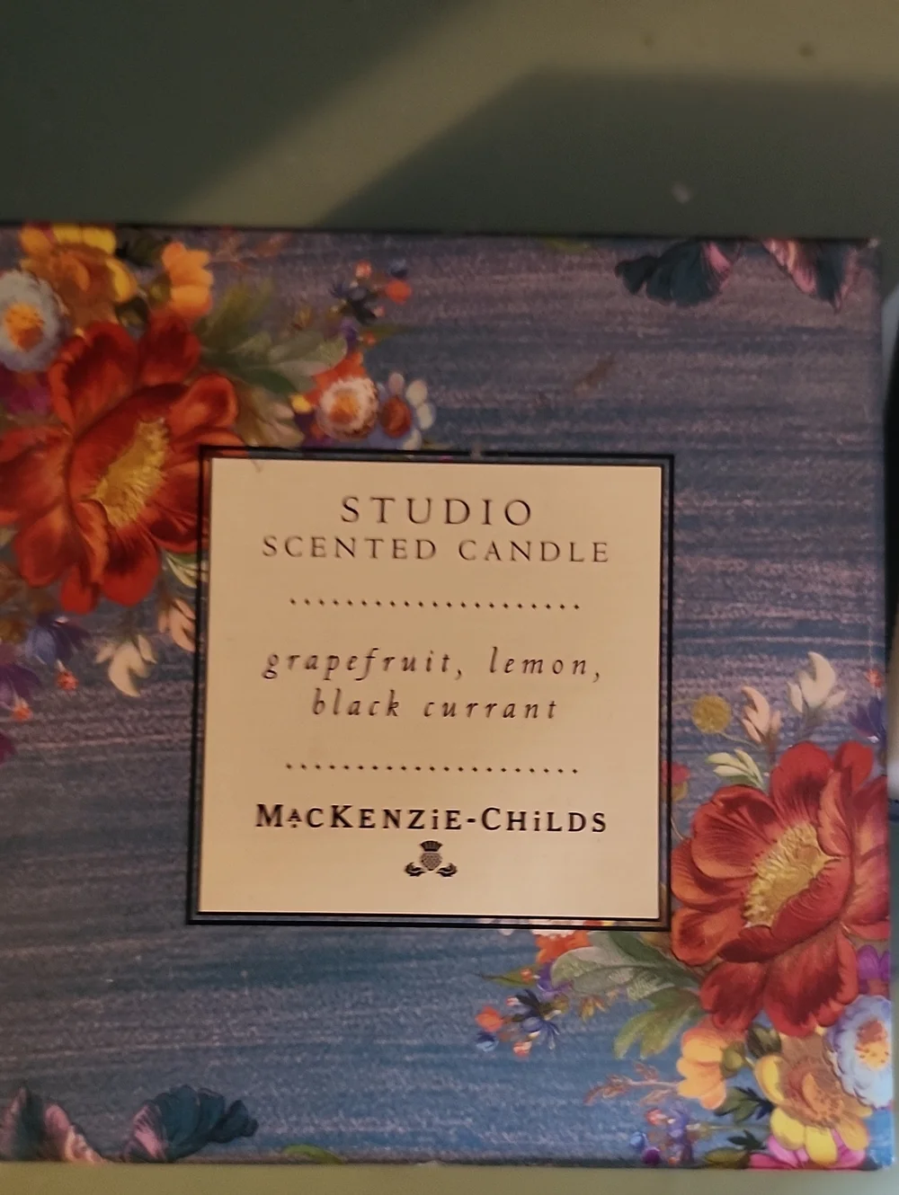 Mackenzie Childs Studio Scented Candle -Grapefruit, Lemon, & Black Currant